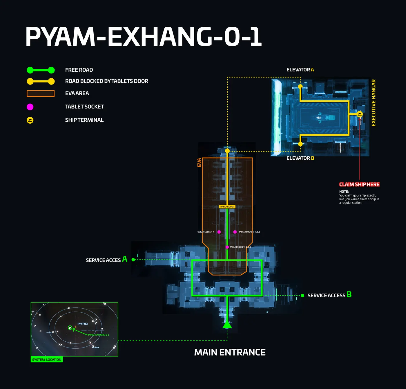 Map of a PYAM-EXHANG-0-1 executive hangar asteroid base