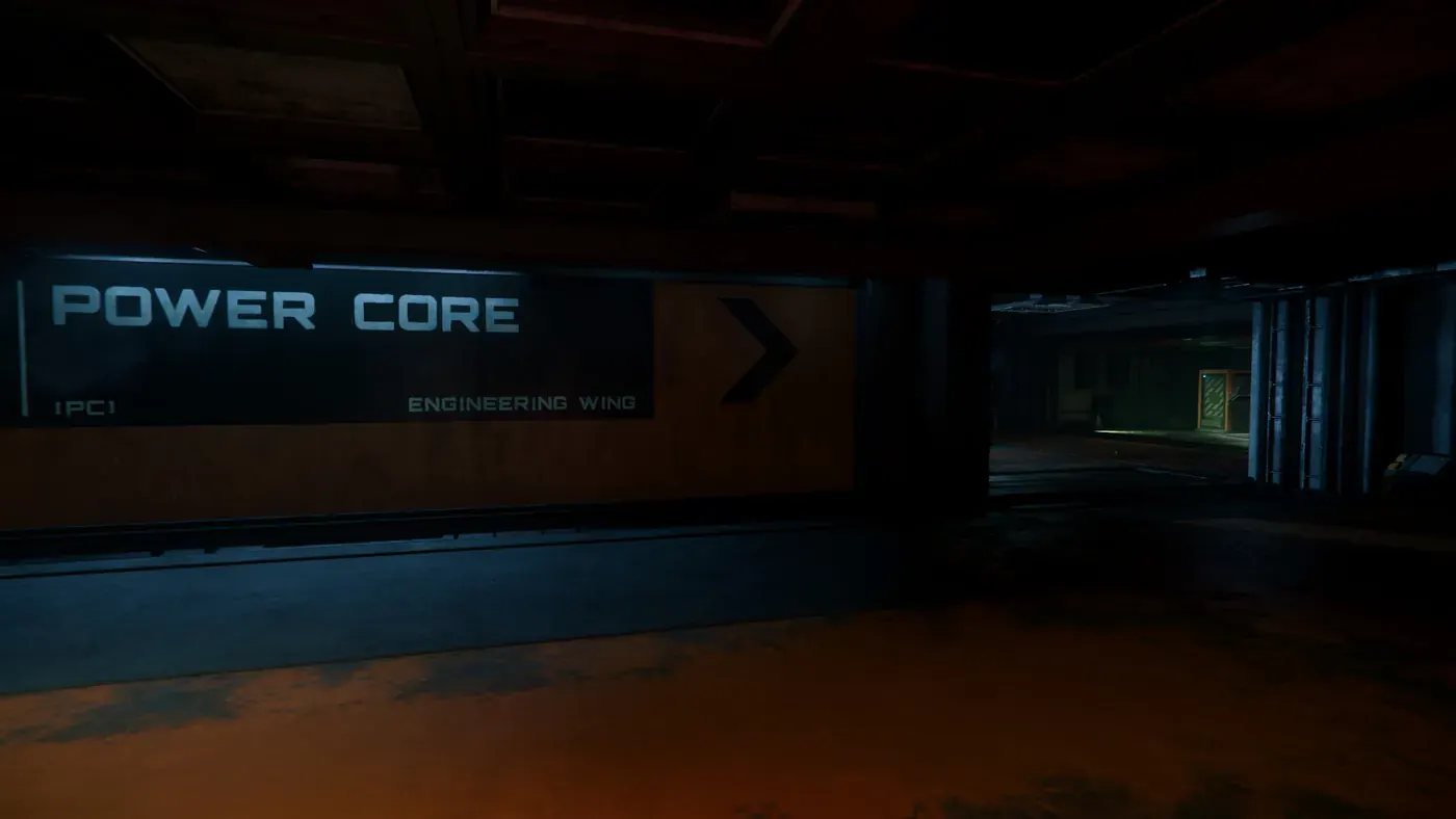 The Engineering entrance area in the Onyx Facility, blocked by stalagmites on the main walkway